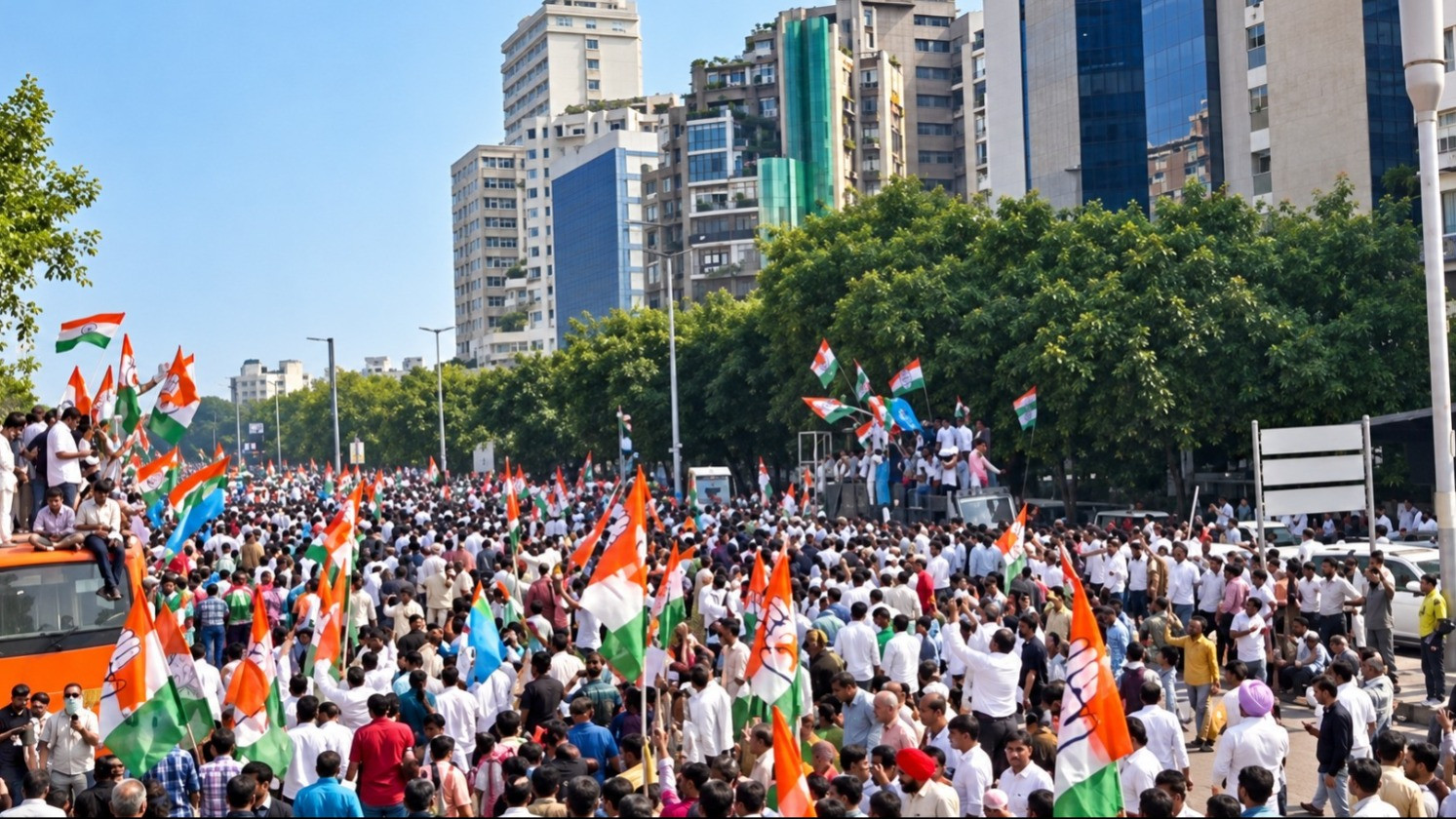 Supreme Court hears plea from INDIA alliance MPs amid massive crowd